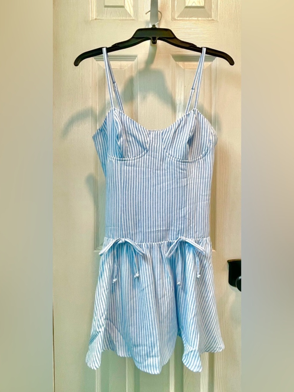 NEW Blue and White Stripe Spaghetti Strap One-Piece Dress